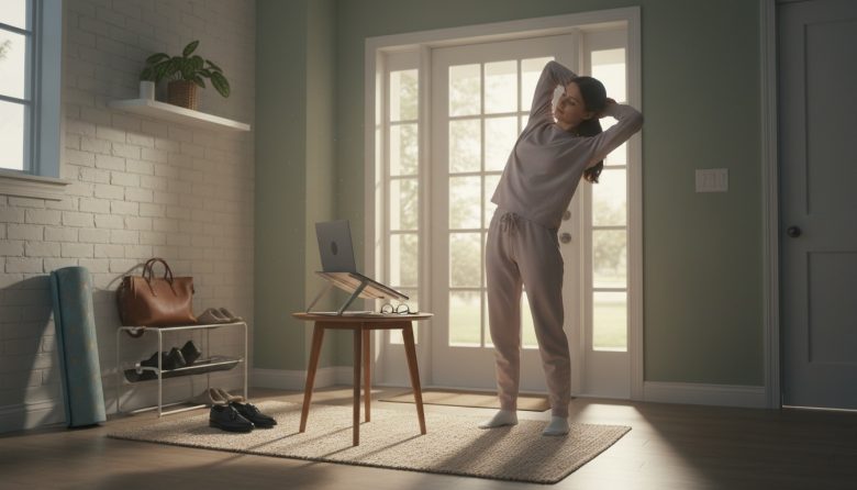 Office Worker Unwind Routine After Long Days